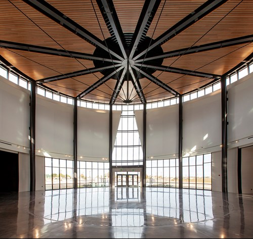 Inside of the National Mounted Warrier Museum with MBI's decorative acoustic panels